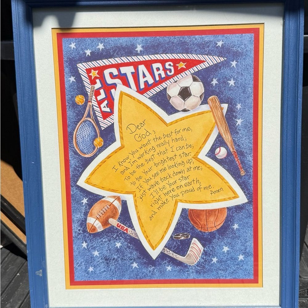 Home Interiors All Stars Sports Wall Art - Blue and Yellow